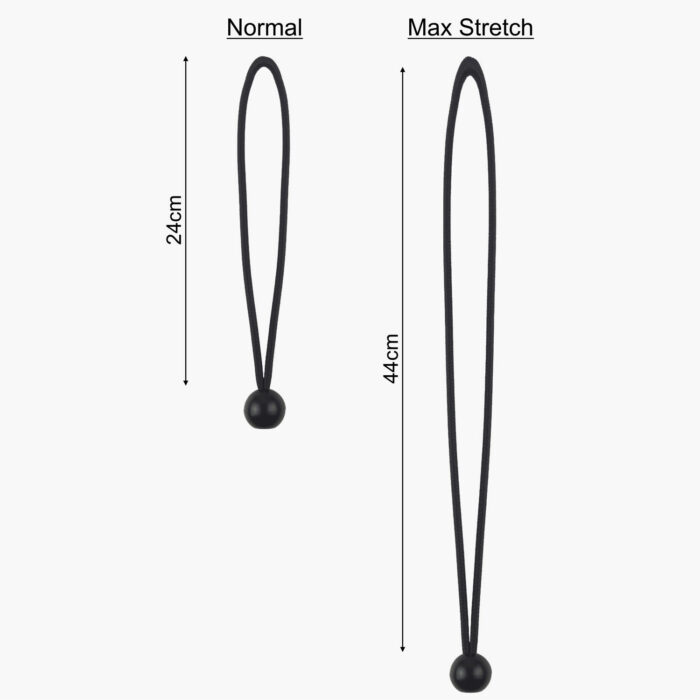 Bungee Ball Cord Loop Ties 25cm Dimensions